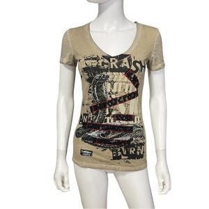 CRASH & BURN Tan King Cobra Graphic Short Sleeve